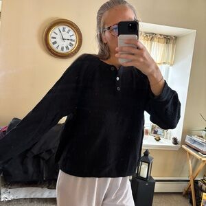 Old Navy | Black Henley Women's Top | Size XL